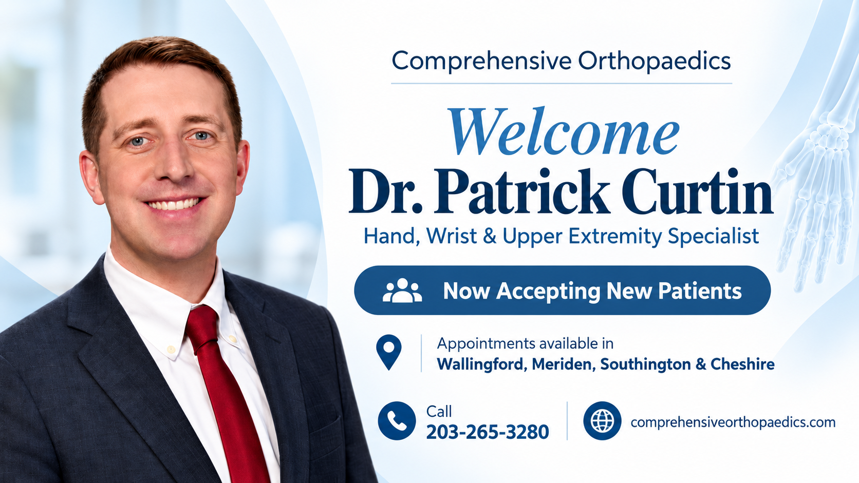 Dr. Patrick Curtin hand and wrist orthopaedic specialist at Comprehensive Orthopaedics